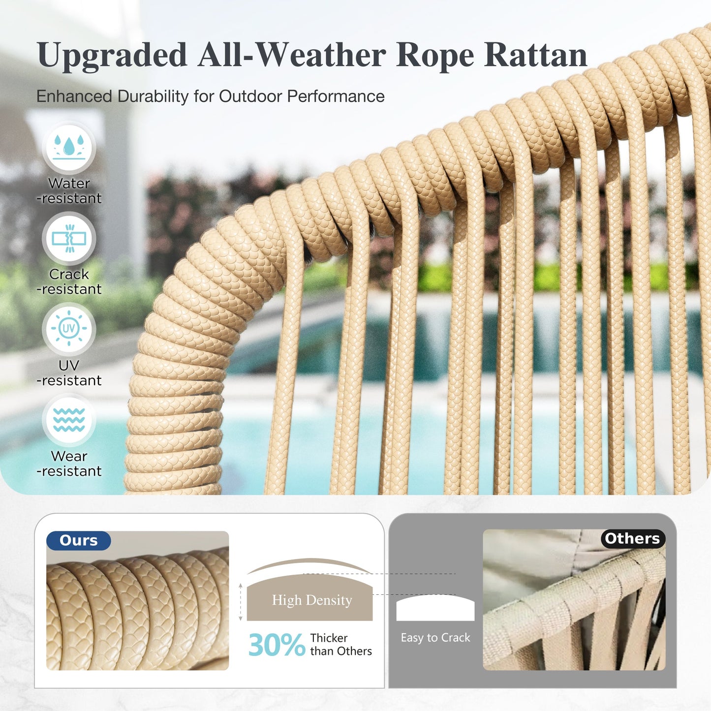Sophia & William 5 Pieces Outdoor Patio Dining Set, Metal Round Dining Table and Wicker Rattan Chairs Set for 4, Black Placer Gold