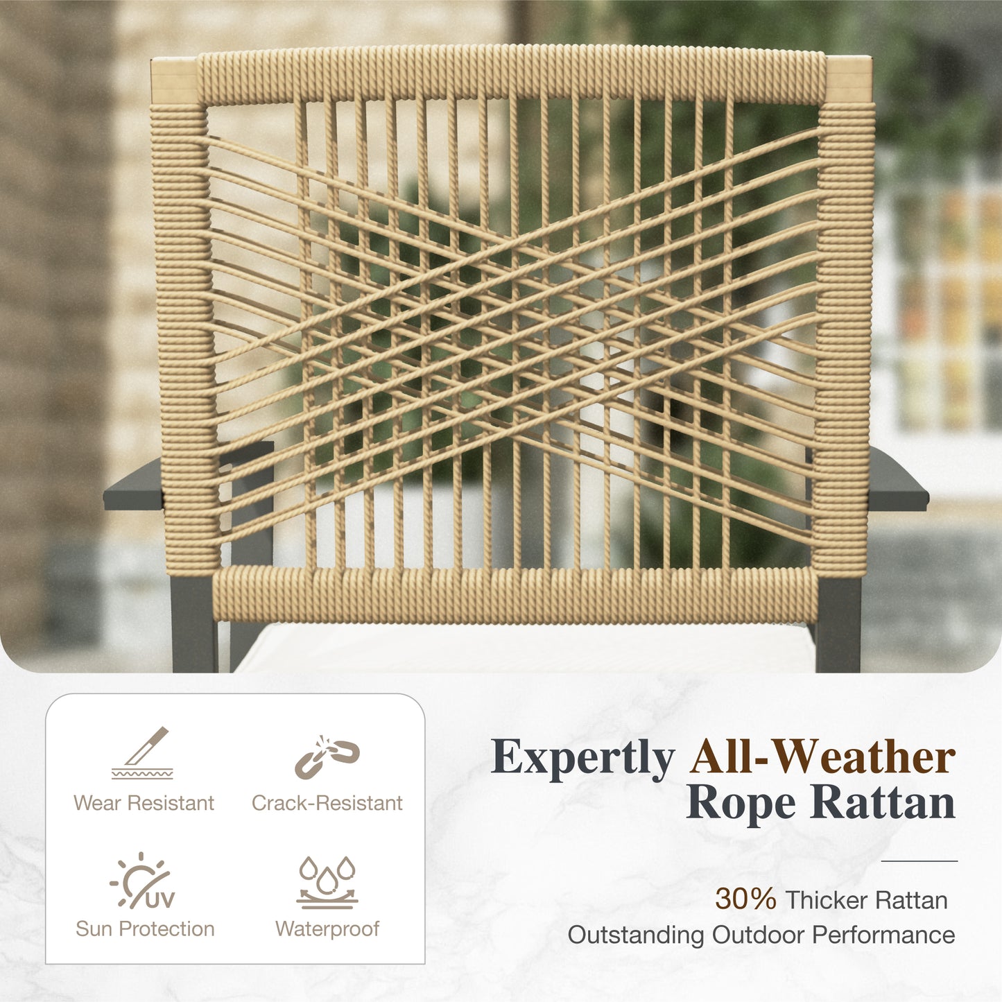 Sophia&William 7Pcs Patio Dining Set Outdoor Metal Stackable Chairs with Wicker Rattan Backrest & 60inch Rectangular Table Furniture Sets for 6