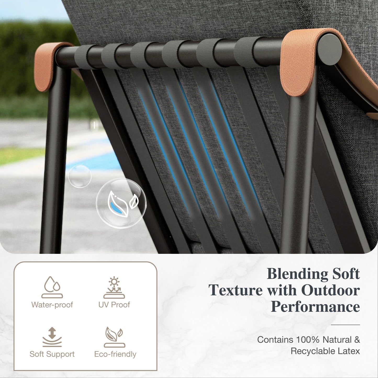 Sophia&William 5 Pieces Outdoor Patio Furniture Set Luxury Metal Conversation Set with 29.5" Deep Seats Reclined Lounge Chairs & Modular Coffee Tables & 6.3" Cushions, Gray