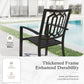 Sophia & William 9 Piece Outdoor Patio Dining Sets Metal Patio 67inch Round Table and Black Stackable Chairs Furniture Set for 8-Person