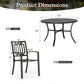 Sophia & William 7 Piece Outdoor Patio Dining Sets Metal Patio 54inch Round Table and Black Stackable Chairs Furniture Set for 6-Person