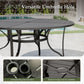 Sophia & William 9-Piece Outdoor Patio Dining Set Swivel Metal Wicker Chairs and Steel Round Table