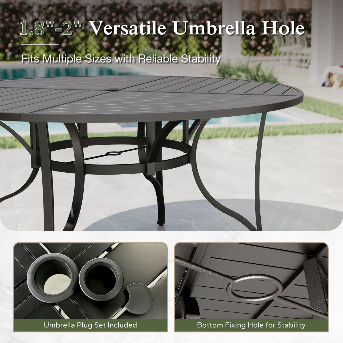 Sophia & William 9-Piece Outdoor Patio Dining Set Swivel Metal Wicker Chairs and Steel Round Table
