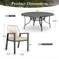 Sophia & William 9-Piece Outdoor Patio Dining Set Swivel Metal Wicker Chairs and Steel Round Table