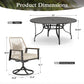 Sophia & William 9-Piece Outdoor Patio Dining Set Swivel Metal Wicker Chairs and Steel Round Table