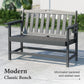 Alpha Joy 50" HDPE Outdoor Patio Garden Bench with Reinforced Structure for Park, Yard and Porch, Black