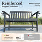 Alpha Joy 50" HDPE Outdoor Patio Garden Bench with Reinforced Structure for Park, Yard and Porch, Black