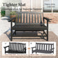 Alpha Joy 50" HDPE Outdoor Patio Garden Bench with Reinforced Structure for Park, Yard and Porch, Black