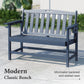 Alpha Joy 50" HDPE Outdoor Patio Garden Bench with Reinforced Structure for Park, Yard and Porch, Navy Blue