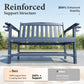 Alpha Joy 50" HDPE Outdoor Patio Garden Bench with Reinforced Structure for Park, Yard and Porch, Navy Blue