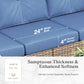 Sophia & William 6 Pieces Outdoor Patio Furniture Set 7-Seat Wicker Outdoor Conversation Sofa Set with Swivel Glider & 2 Ottomans, Navy