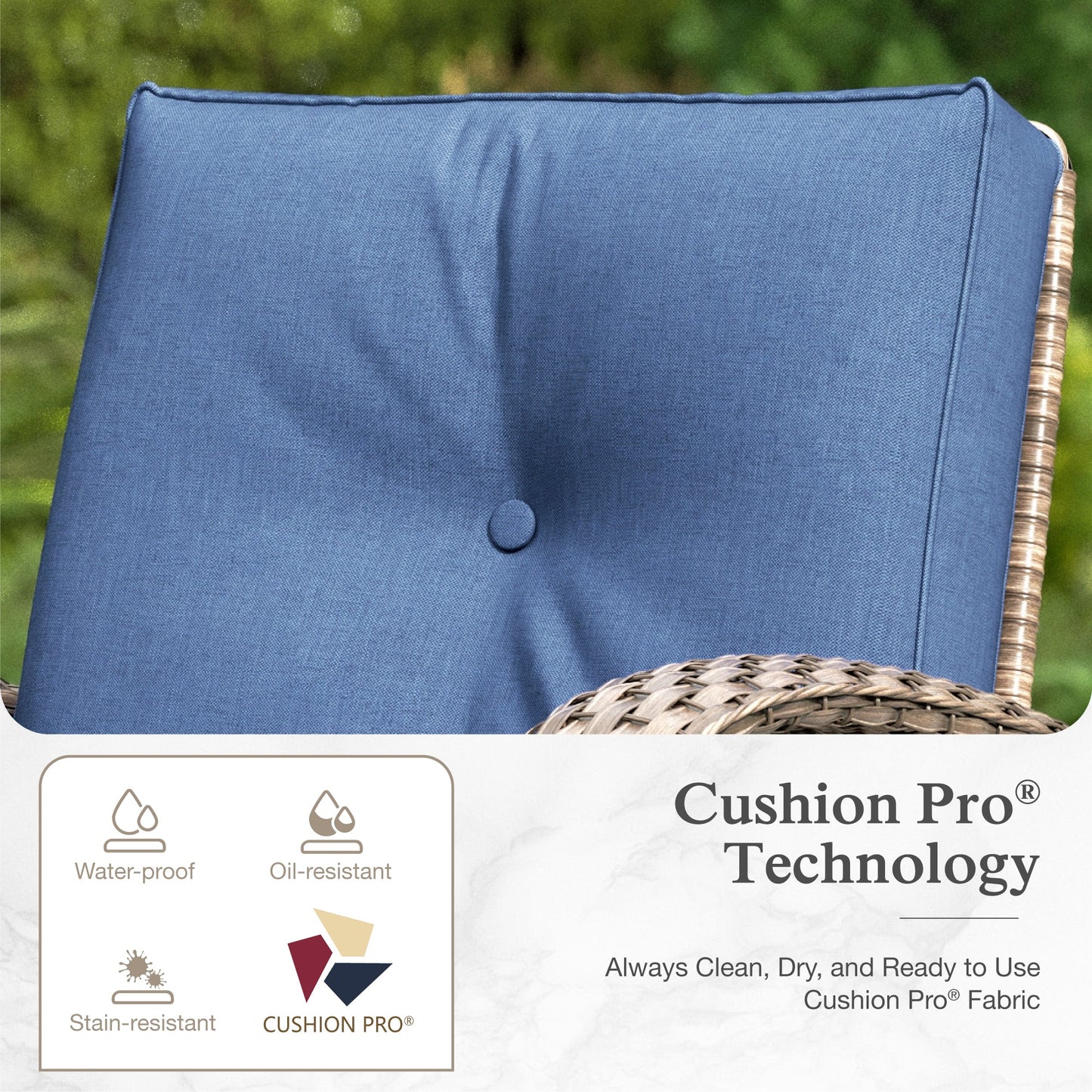 Sophia & William 2 Pieces Wicker Outdoor Patio Furniture Set with Swivel Glider, Navy