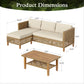 Alpha Joy Wicker Patio Furniture Conversation Set Boho Style Outdoor Sofa with Wood Coffee Table