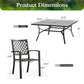 Sophia & William 9 Piece Outdoor Patio Dining Set 57.5inch Square Metal Table and Stackable Chairs Furniture Set for 8, Black