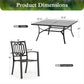 Sophia & William 9 Piece Outdoor Metal Patio Dining Set 57.5inch Square Table and Stackable Chairs Furniture Set for 8, Black