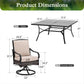 Sophia & William 9 Pieces Outdoor Patio Dining Set Metal Swivel Chairs and 57.5inch Square Table Set with Cushions for 8