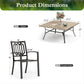 Sophia & William 9 Piece Outdoor Metal Patio Dining Set 57.5inch Wood-like Square Table and Stackable Chairs Furniture Set for 8, Brown