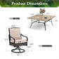 Sophia & William 9 Pieces Outdoor Patio Dining Set Metal Swivel Chairs and 57.5inch Square Wood-like Table Furniture Set with Cushions for 8