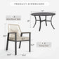 Sophia & William 5-Piece Outdoor Patio Dining Set Metal Rattan Chairs and Steel Round Table