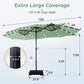 Alpha Joy 15ft Extra Large Outdoor Patio Double-Sided Umbrella with Solar Lights & Umbrella Base, Mint