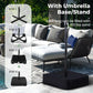 Alpha Joy 15ft Extra Large Outdoor Patio Double-Sided Umbrella with Solar Lights & Umbrella Base, Mint
