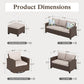 Sophia & William 6 Pieces Wicker Patio Furniture Set 9-Seat Outdoor Conversation Set with Swivel Chairs, Beige