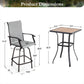 Sophia & William Patio Bar Set Outdoor Textilene Chairs & Height Table Furniture Bistro Set, Gray