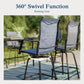 Sophia & William 3PCS Patio Outdoor Bar Set Txtilene Bar Height Swivel Stools & Table Furniture Bistro Set, Navy Blue