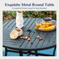 Alpha Joy Outdoor Patio Dining Set with 83 Rectangular Table & Textilene Chairs for 8