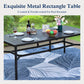 Alpha Joy Outdoor Patio Dining Set with 60 Square Table & Textilene Chairs for 8