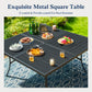 Alpha Joy Outdoor Patio Dining Set with 67 Rectangular Table & Textilene Chairs for 6