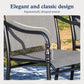 Alpha Joy Outdoor Patio Dining Set with 60 Square Table & Textilene Chairs for 8