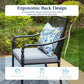 Sophia & William 5 Piece Patio Metal Dining Set Square Table and 4 Stackable Mesh Chairs