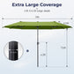 Alpha Joy 13x6.5ft Double-Sided Extra Large Outdoor Patio Market Rectangle Umbrella with Crank Handle, Lime Green