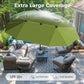 Alpha Joy 13x6.5ft Double-Sided Extra Large Outdoor Patio Market Rectangle Umbrella with Crank Handle, Lime