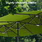 Alpha Joy 13x6.5ft Double-Sided Extra Large Outdoor Patio Market Rectangle Umbrella with Crank Handle, Lime Green