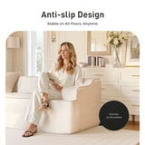 Sophia & William 104" Oversized L-Shaped Sectional Sofa 3 Seat Modern Corduroy Compressed Couch 28.4" Deep Modular Sofa for Living Room, Bedroom, Beige