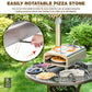 Kitchen Academy Outdoor Pizza Oven Wood Fired & Gas Oven with 12" Rotatable Pizza Stone