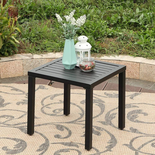 Sophia & William Patio Square E-coated Black Metal Side Table