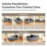 Alpha Joy Convertible Sectional Sofa Couch 3 Seat Modern L-Shaped Sofa Corduroy Compressed Sofa for Living Room