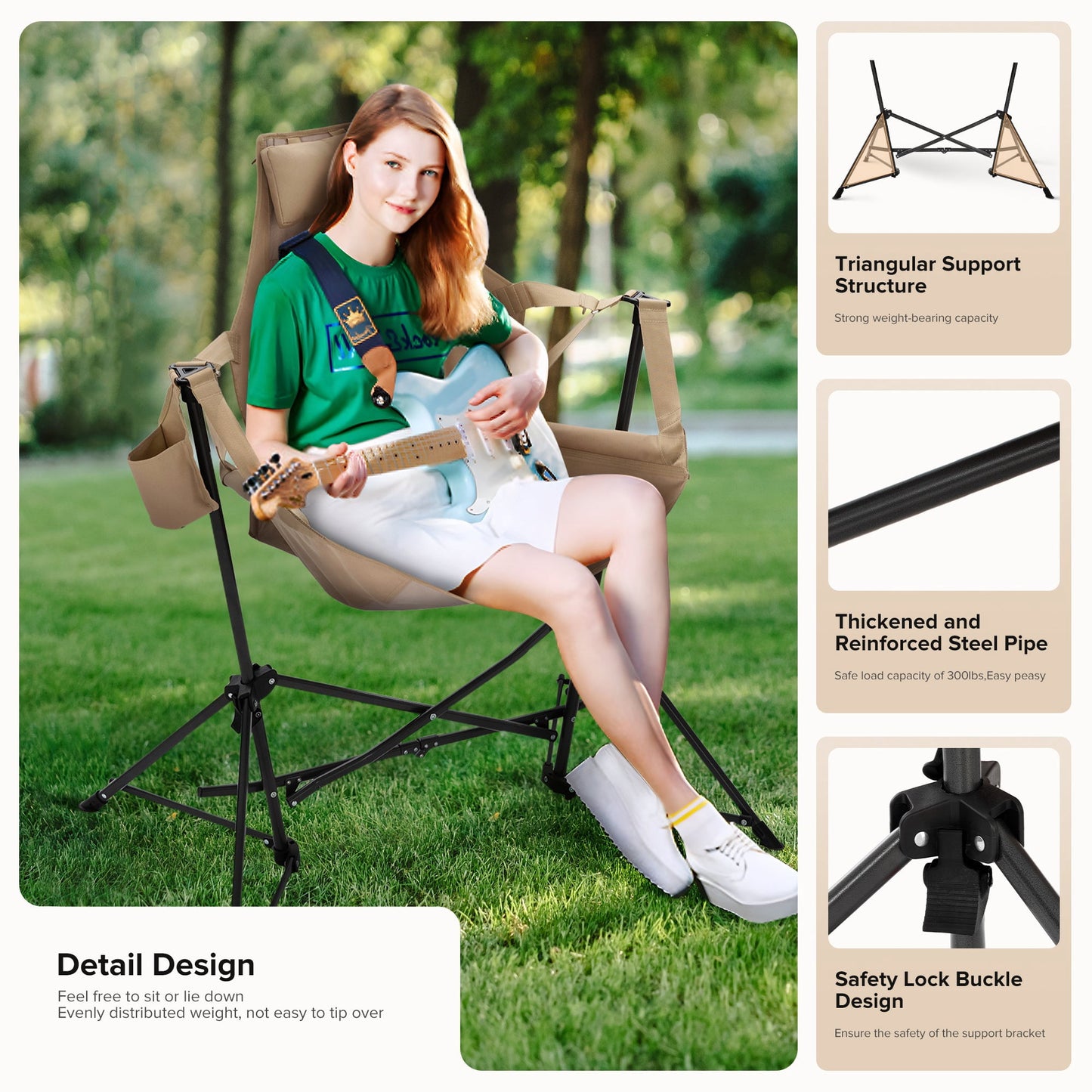 Alpha Joy Hammock Camping Chair Folding Rocking Chair
