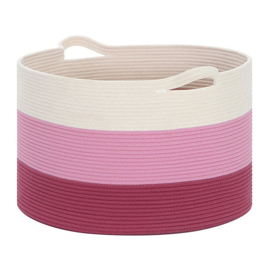 Sophia & William Round Cotton Storage Basket Woven Rope Laundry Hamper Large 21.7" Blanket Basket with Handles