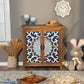 Alpha Joy Rustic 2-Door Accent Cabinet, Wood Storage Cabinet with Shelves in Porcelain Pattern for Entryway, Dining Room, Blue & White