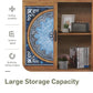 Alpha Joy 2-Door Accent Cabinet with Blue and White Porcelain Pattern, Entryway Cabinet with Shelves, Blue & White