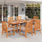 Sophia & William 7 Pieces Patio Dining Set Acacia Wood Outdoor Furniture Set Expandable Table and Natural Wood Chairs with Cushions for Lawn, Garden, Backyard