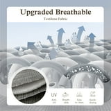 Sophia & William 8-Piece Outdoor Patio Dining Set with 13 ft Orange Red Umbrella, Rectangle Table & Textilene Chairs for 6