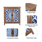 Alpha Joy Rustic 2-Door Accent Cabinet, Wood Storage Cabinet with Shelves in Porcelain Pattern for Entryway, Dining Room, Blue & White