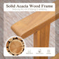 Sophia & William 9 Pieces Acacia Wood Outdoor Patio Dining Set Wicker Rattan Chairs and Rectangle Table Furniture Set for Lawn, Garden, Backyard