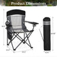 Sophia & William Oversized Camping Chair Portable Mesh Folding Chair with Cup Holder Supports Up to 450Lbs for Outdoor, Fishing, Beach, Backyard， Black