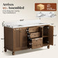 Sophia & William 60" Bathroom Vanity with Double Sink Freestanding Wood Bathroom Cabinet Vanity with 2 Doors of Adjustable Shlves, 2 Pull-out Drawers and 1 Elevated Drawer, Hickory